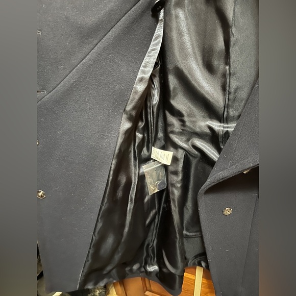 Trina Turk beautiful asymmetrical Navy Wool coat. EUC size 8 - Picture 7 of 9